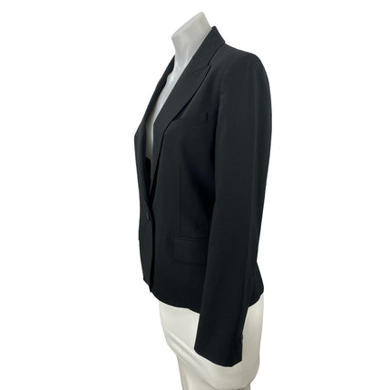 Anne Klein Black Notched Collar Long Sleeve Single Breasted Blazer Coat Jacket 6