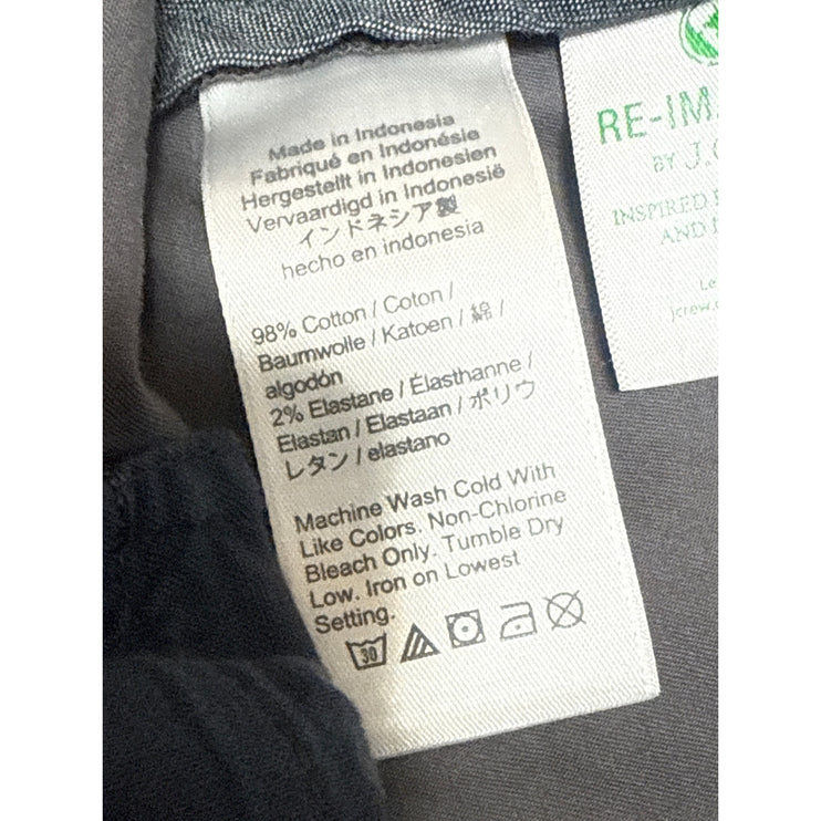 J.Crew Men's Gray Flat Front Mid Rise Casual Chino Khaki Bermuda Shorts Size L