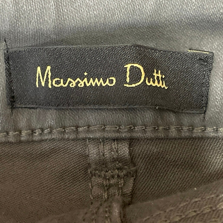 Massimo Dutti Women's Black Coated High Rise Slim Skinny Denim Jeans Size 4