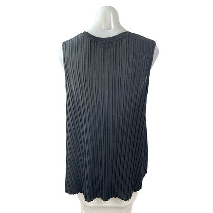 Philosophy Women's Black Pleated Sleeveless Round Neck Tank Blouse Top Size M