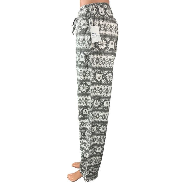 NEW Old Navy Gray White Fair Isle Holiday Christmas Pajamas Lounge Sweat Pants S