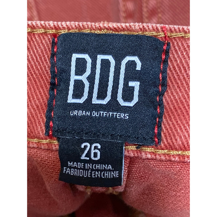 Urban Outfitters Brown Waxed High Waisted Wide Leg Baggy Denim Jeans Size 26