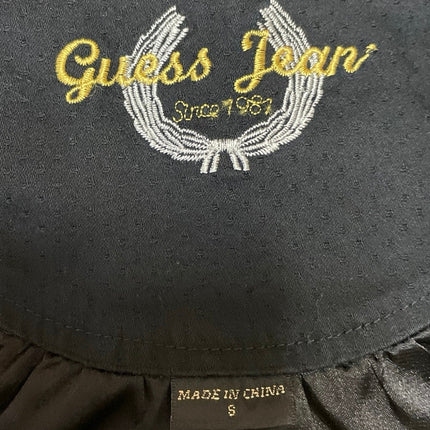 Guess Jean Women's Black Sleeveless Racerback V Neck Button Up Vest Crop Top S