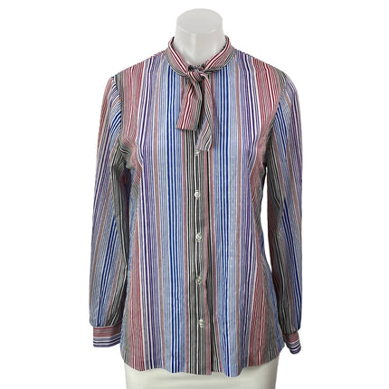 rrrruss by Russ Toss Multicolor Long Sleeves Bow Button Down Shirt Blouse Size M