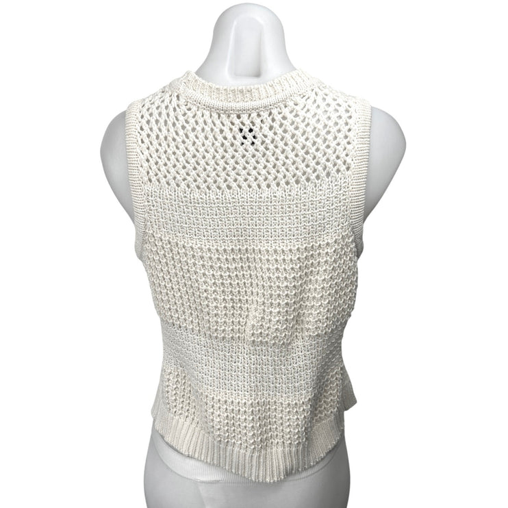 Universal Thread White Crochet Knit Sleeveless Pullover Crop Tank Top Cover Up S