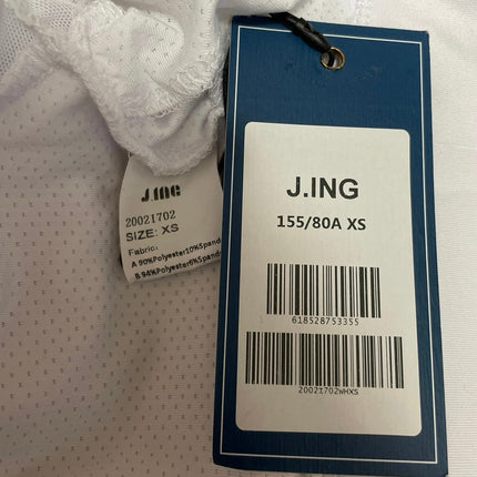 NEW J. Ing Women's White Short Sleeve Cutout Mesh Crew Neck Crop Top Size XS