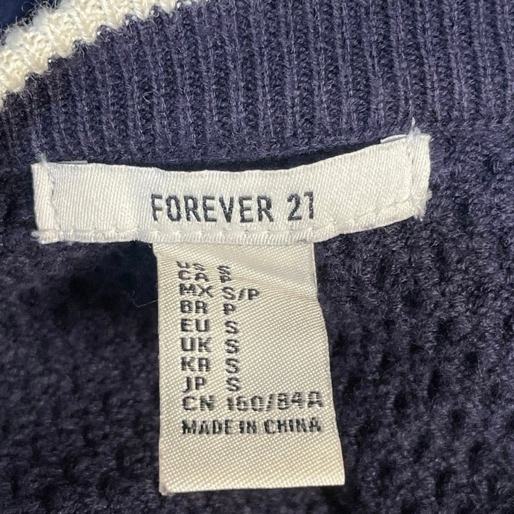 Forever 21 Navy Blue Ribbed Sleeveless Mini Tank Bodycon Sheath Sweater Dress S