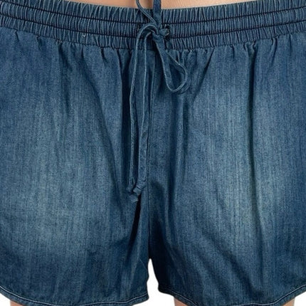 BCBGeneration Chambray Blue Elastic Waist Dolphin Casual Lounge Denim Shorts M