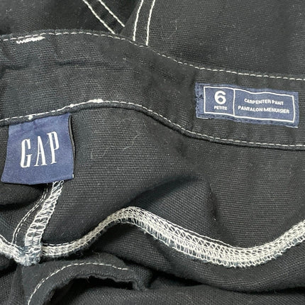 Gap Womens Black High Waisted Straight Wide Leg Carpenter Denim Jeans Pants Sz 6