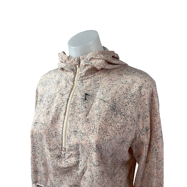 Outdoor Voices Light Pink Speckled Hoodie Hooded Zip Windbreaker Jacket Size XS