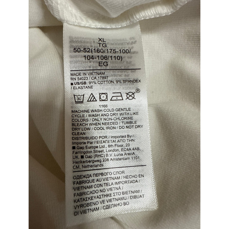 NEW Banana Republic White Long Sleeve V Neck Henley T Shirt Tee Top Size XL