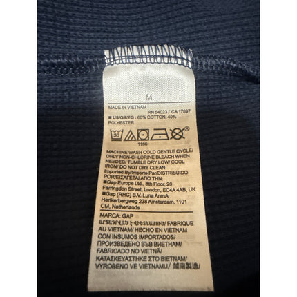 Gap Men's Navy Blue Waffle Knit Crew Neck Long Sleeve T Shirt Tee Top Size M