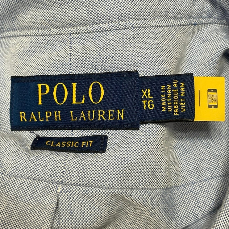 Polo Ralph Lauren Men Blue Classic Fit Long Sleeve Button Down Shirt Top Size XL