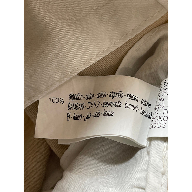 Zara Womens Beige Pleated Chino Carrot Barrel Baggy Wide Leg Trouser Pants Sz 29