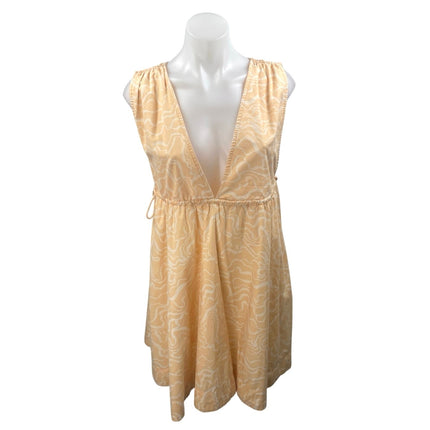 Abercrombie & Fitch Yellow Wave Print Sleeveless V Neck A Line Mini Dress Size S