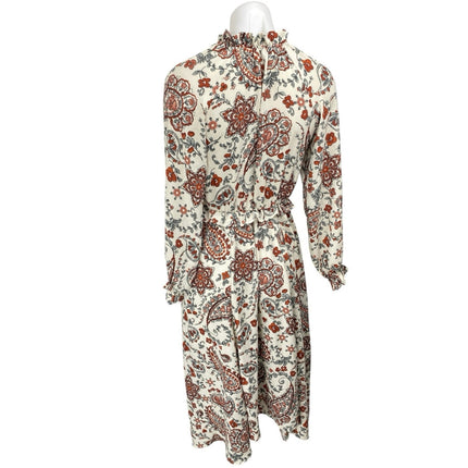 Banana Republic Multicolor Floral Paisley Long Sleeve Ruffle A Line Mi –  Brie