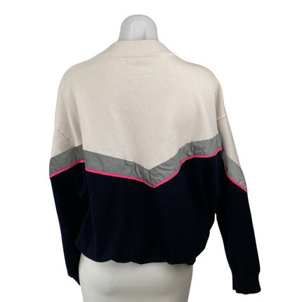 Zara Knit Color Block Chevron Women's Crew Neck Long Sleeve Sweater Top M