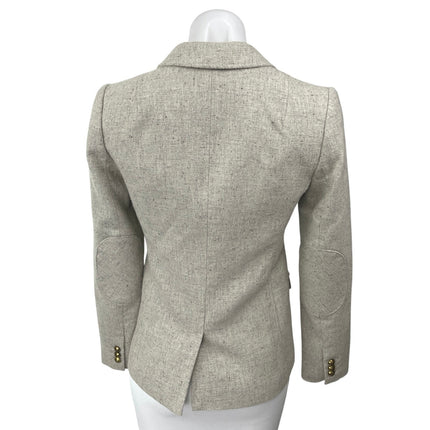 Banana Republic Hacking Women's Gray Speckled Button Blazer Coat Jacket Size 0