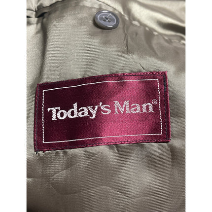 Torriani Vintage Twin Gray Plaid Collared Long Sleeve Blazer Coat Suit Jacket M