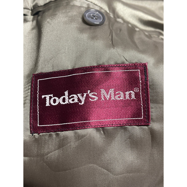 Torriani Vintage Twin Gray Plaid Collared Long Sleeve Blazer Coat Suit Jacket M