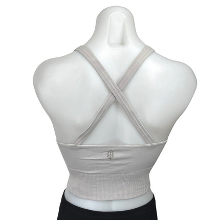 Free People Gray Sleeveless Crossback Yoga Athletic Sports Bra Crop Top Sz XS/S