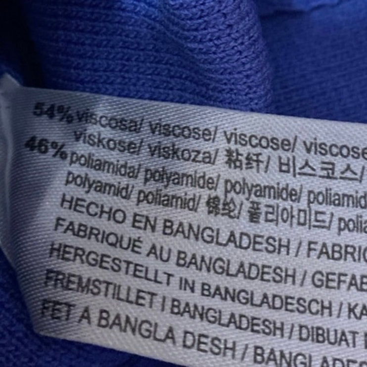 Zara Women's Blue Sleeveless High Neck Activewear Sports Bra Crop Tank Top Sz M