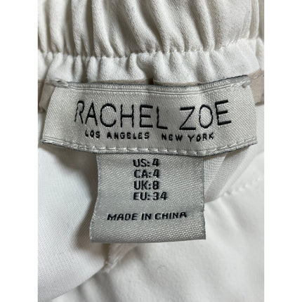 Rachel Zoe Women's White Pleated High Rise Palazzo Wide Leg Trousers Pants Sz 4