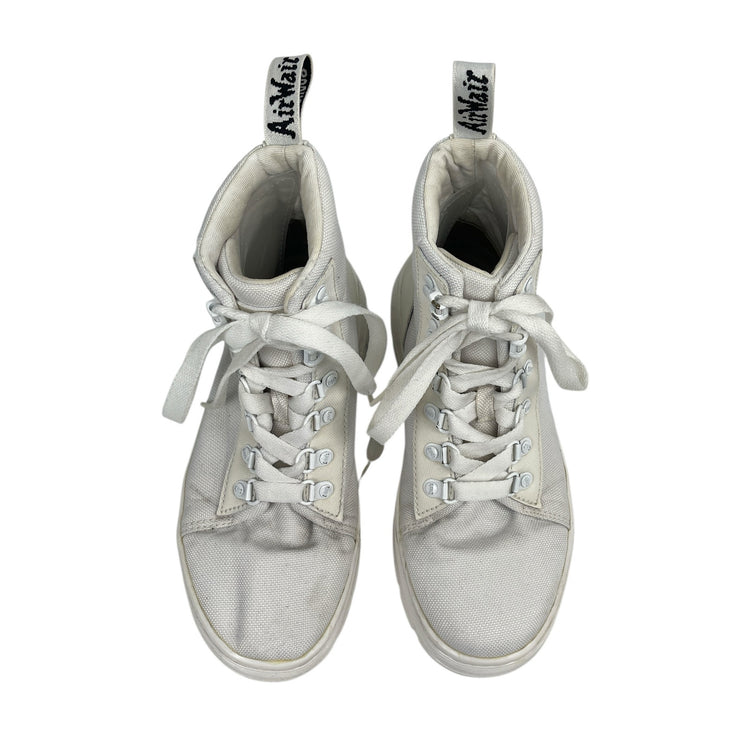 Dr. Martens Airwair Combs White Round Toe Lace-Up Platform Combat Boots Size 6