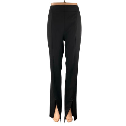 Zara Women's Black Split Slit Hem High Waisted Flare Straight Trousers Pants L