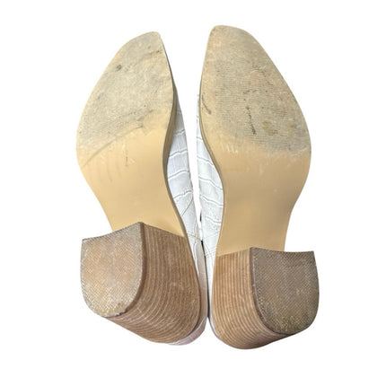 Steve Madden Geniva Beige Crock Faux Leather Square Toe Heel Boots Size 10M