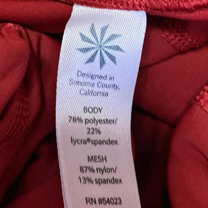 Athleta Aura Sonar Red Mid Rise Skinny Activewear Crop Tight Leggings Pants Sz L