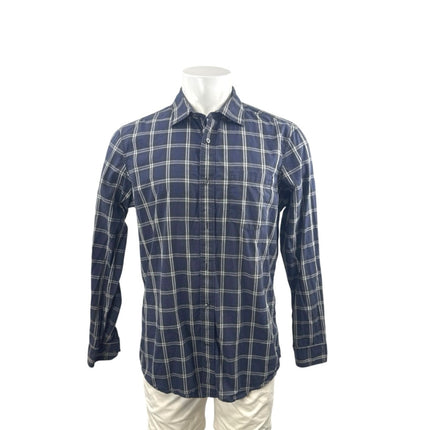 Banana Republic Men's Blue Plaid Classic Fit Long Sleeve Button Up Shirt Top L