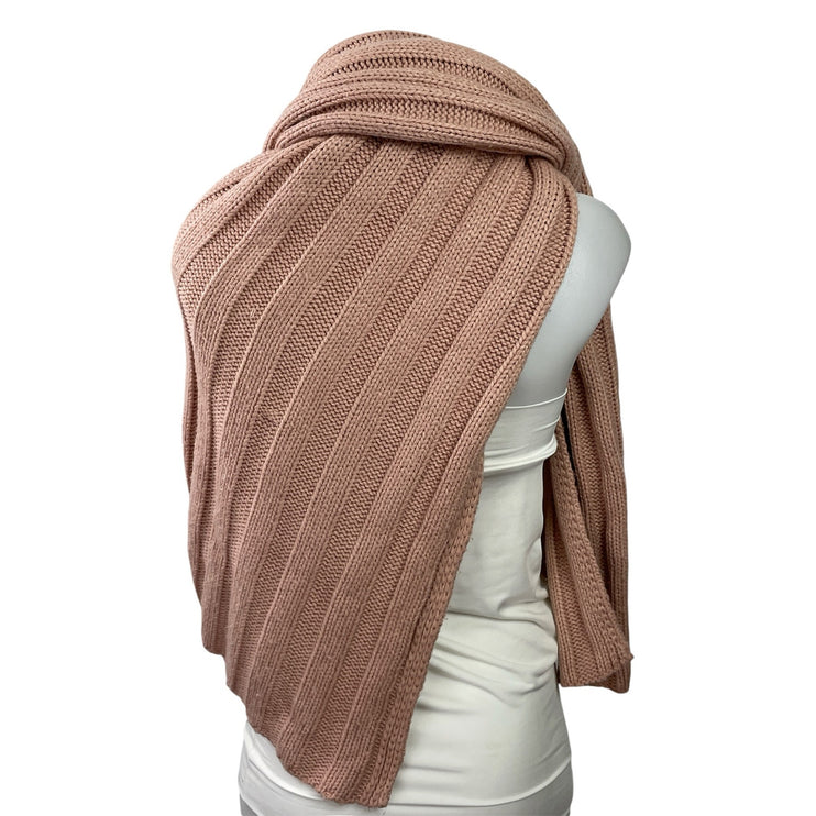 C.C Exclusives Women's Pink Ultra Soft Ribbed Thick Shawl Wrap Neck Scar OS