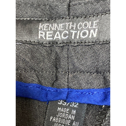 Kenneth Cole Reaction Gray High Rise Straight Chino Trousers Dress Pants 33/32