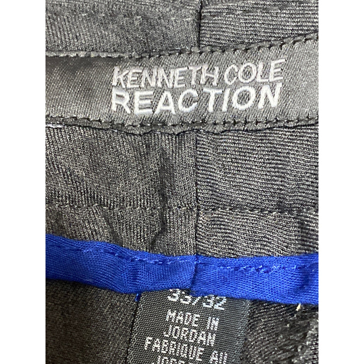 Kenneth Cole Reaction Gray High Rise Straight Chino Trousers Dress Pants 33/32