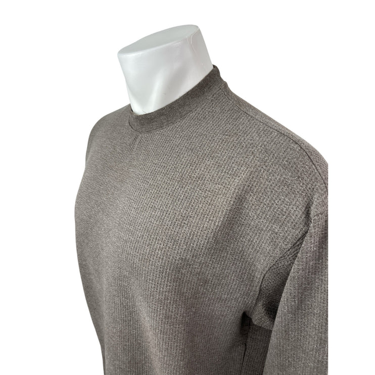 Zara Men's Gray Long Sleeve Mock Neck Waffle Knit Sweatshirt Sweater Top Size S
