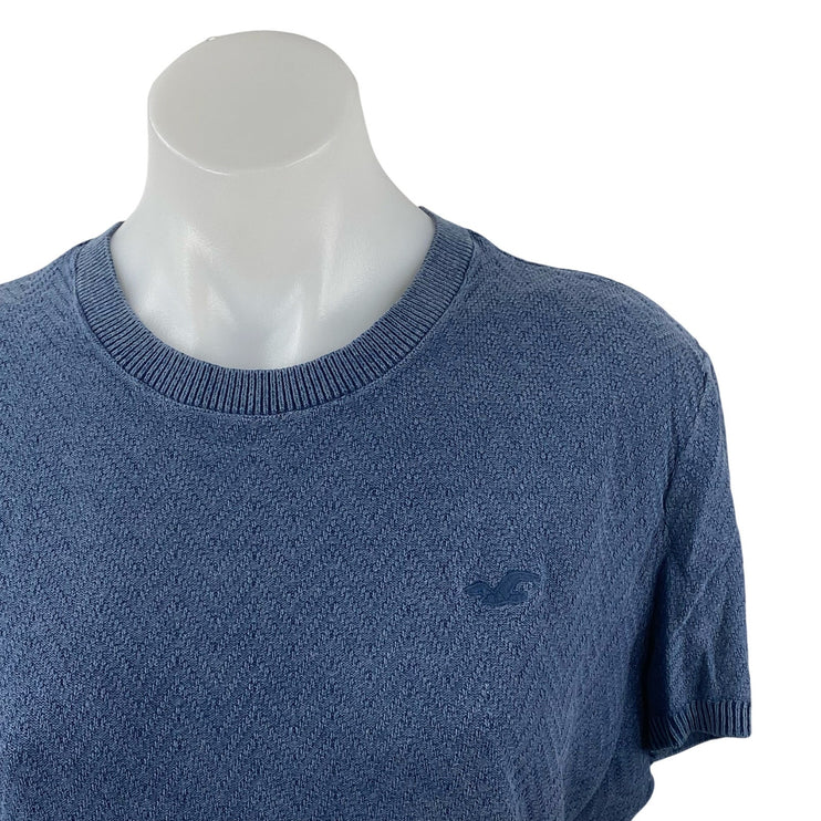 Hollister Icon Blue Chevron Crew Neck Short Sleeve Basic Tee T-Shirt Top Size XS