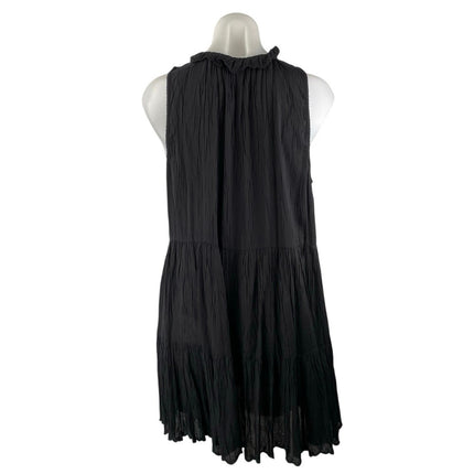 Aritzia Wilfred Black Sleeveless Ruffle Gauze Mini Swing A Line Dress Size S