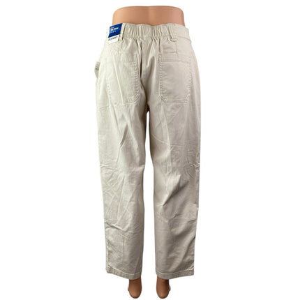 NEW Old Navy Women's Cream White High Waist Straight Tapered Chino Khaki Pants S