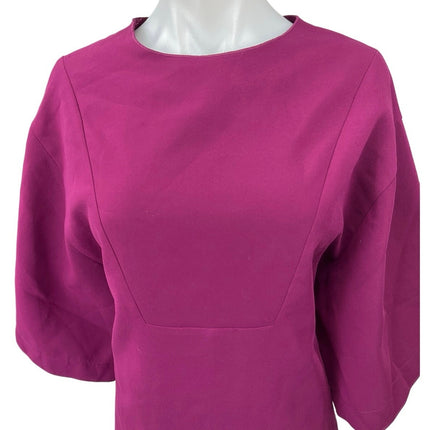 C/MEO Collective Purple Crew Neck 3/4 Dolman Sleeve Mini Sheath Dress Size M