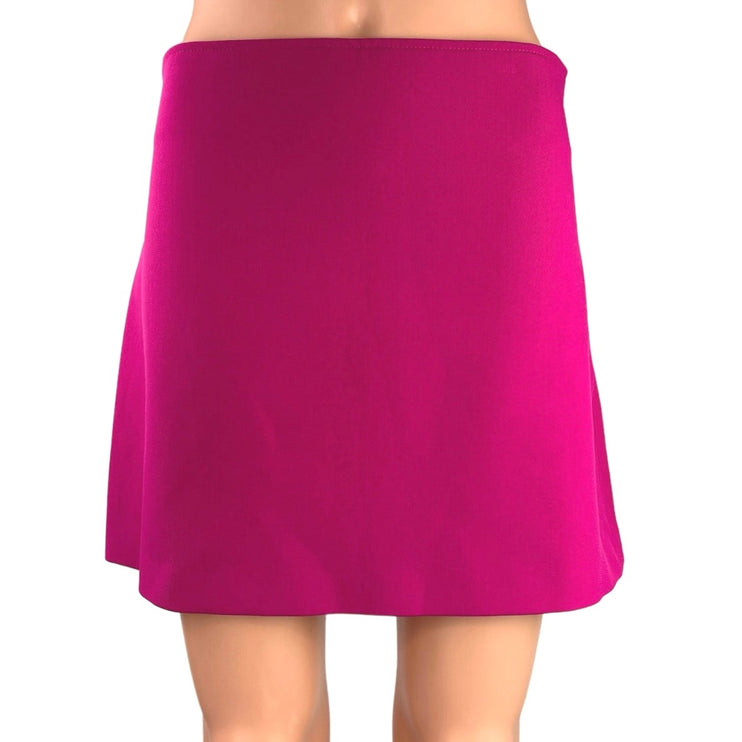 Zara Hot Pink High Waist Size Zip Stretch Barbiecore Soft A Line Mini Skirt Sz S