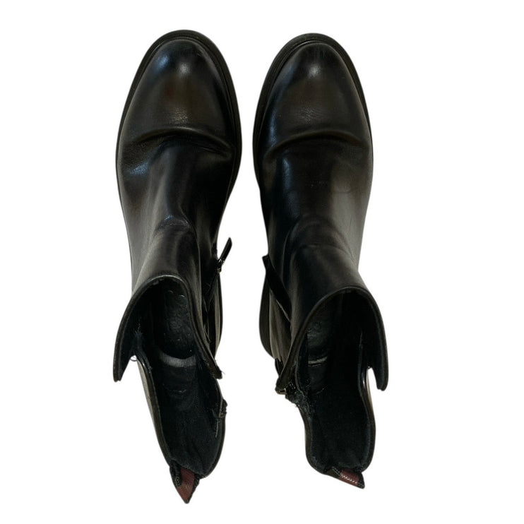 Franco Sarto Bealy Women's Black Leather Zip Up Round Toe Ankle Boots Size 6.5