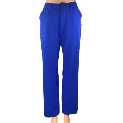 WeWoreWhat Danielle Bernstein Blue Widet Leg High Waisted Trousers Dress Pants 2