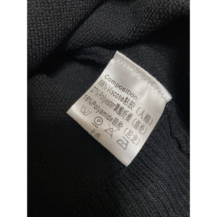 Knit Mix Women's Black White Long Sleeve Crew Button Up Cardigan Sweater Top XL