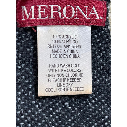 Merona Women's Black Cream Striped Fringe Warmer Winter Wrap Neck Scarf OS