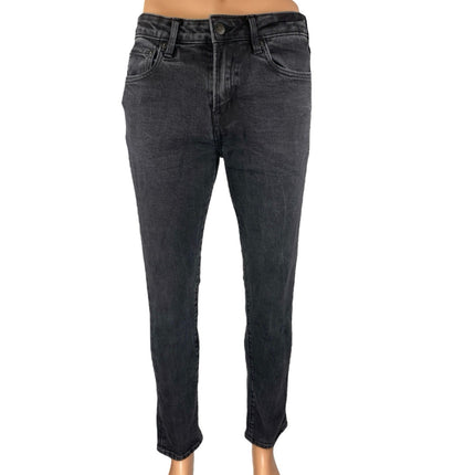 Aeropostale Men's Black Washed Mid Rise Slim Straight Leg Denim Jeans Size 30x32