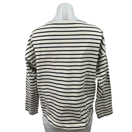 UNIQLO Women's Black White Knitted Stripe Long Sleeve Sweatshirt Sweater top M