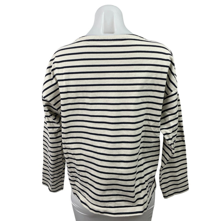 UNIQLO Women's Black White Knitted Stripe Long Sleeve Sweatshirt Sweater top M