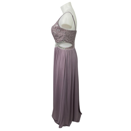 Speechless Purple Lace Sleeveless Cutout Jeweled Waist Cami Maxi Gown Dress 13