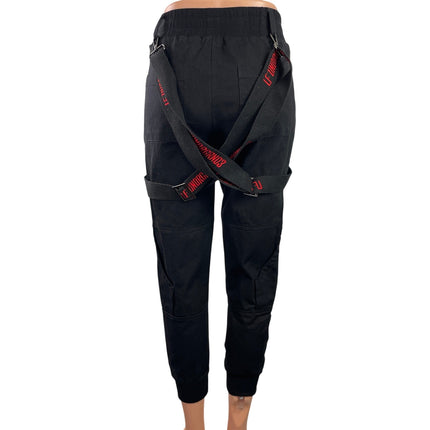 LF The Brand Underground Black High Rise Straps Techwear Jogger Pants Size 4